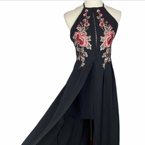 Women Split Dress Embroidery Maxi Juniors XL - Picture 6 of 7